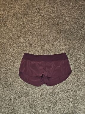 Lululemon Speed Up Shorts Sz 8 Reg!! Maroon/Burgundy Colored! Gorgeous